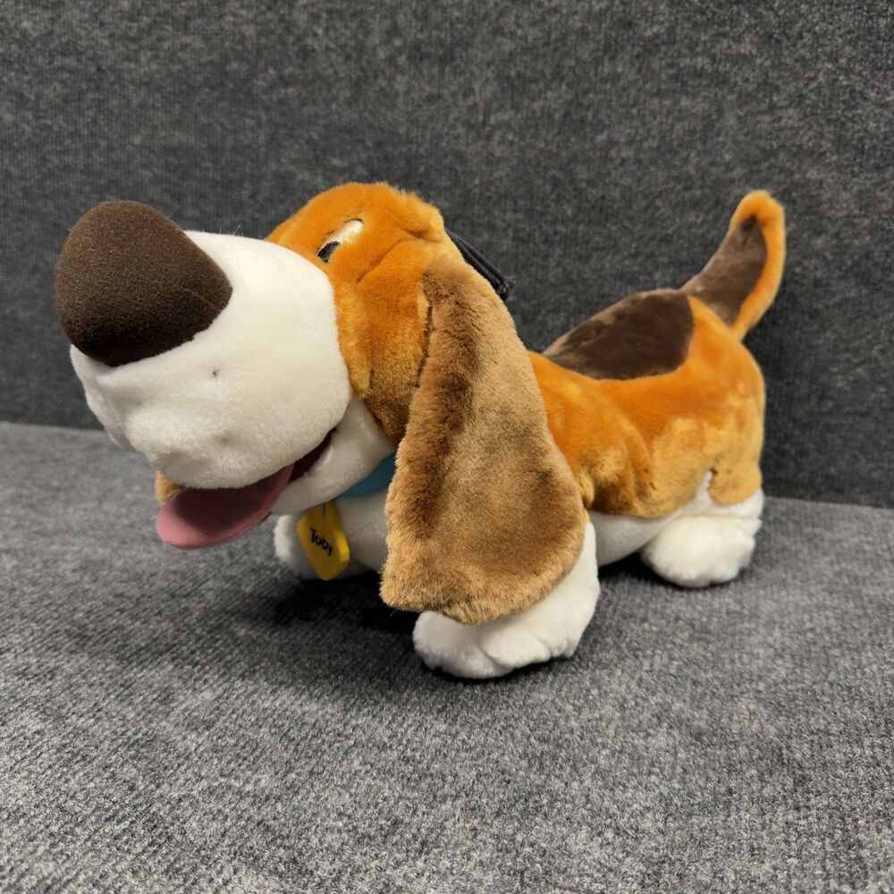 Disney Store Toby Puppy Dog The Great Mouse Detective Basset Hound 18” Plush